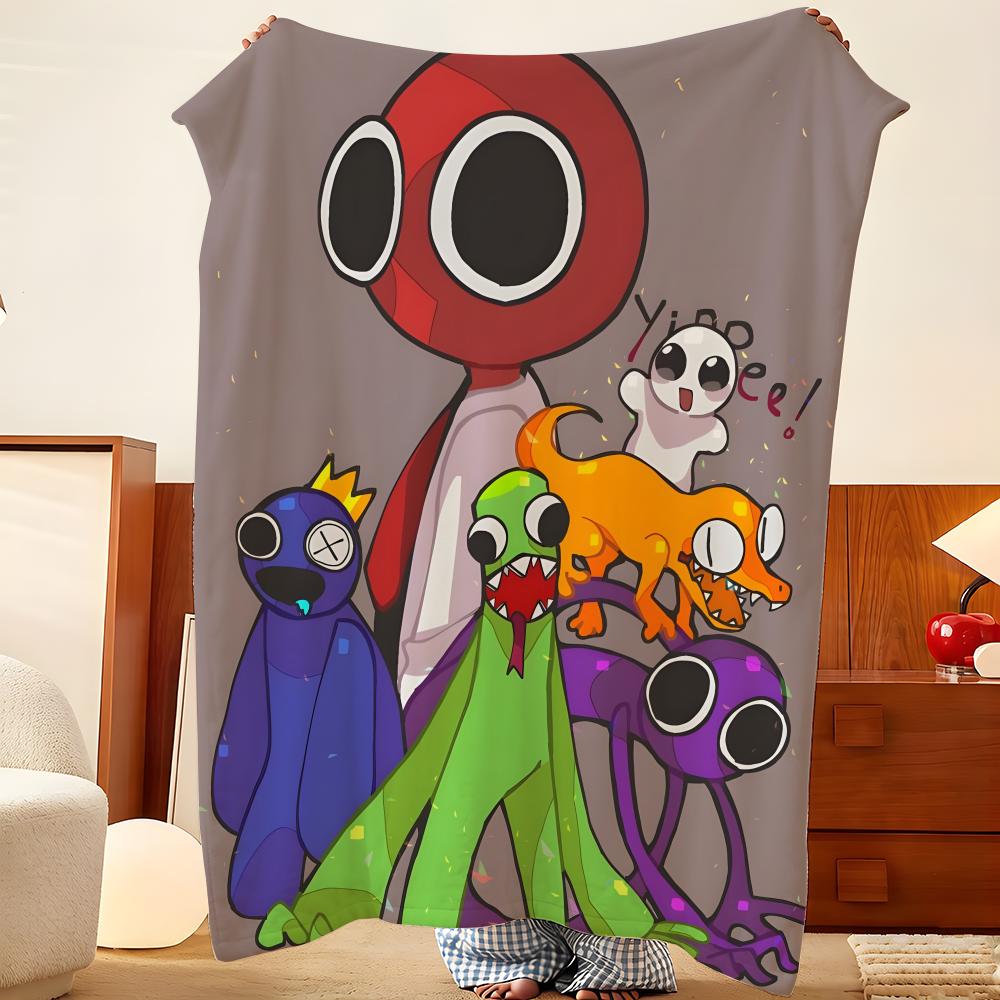 Game R-Rainbow F-Friends Throw Flannel Throw Blanket, Lightweight Cozy, Durable Washable cute Cool