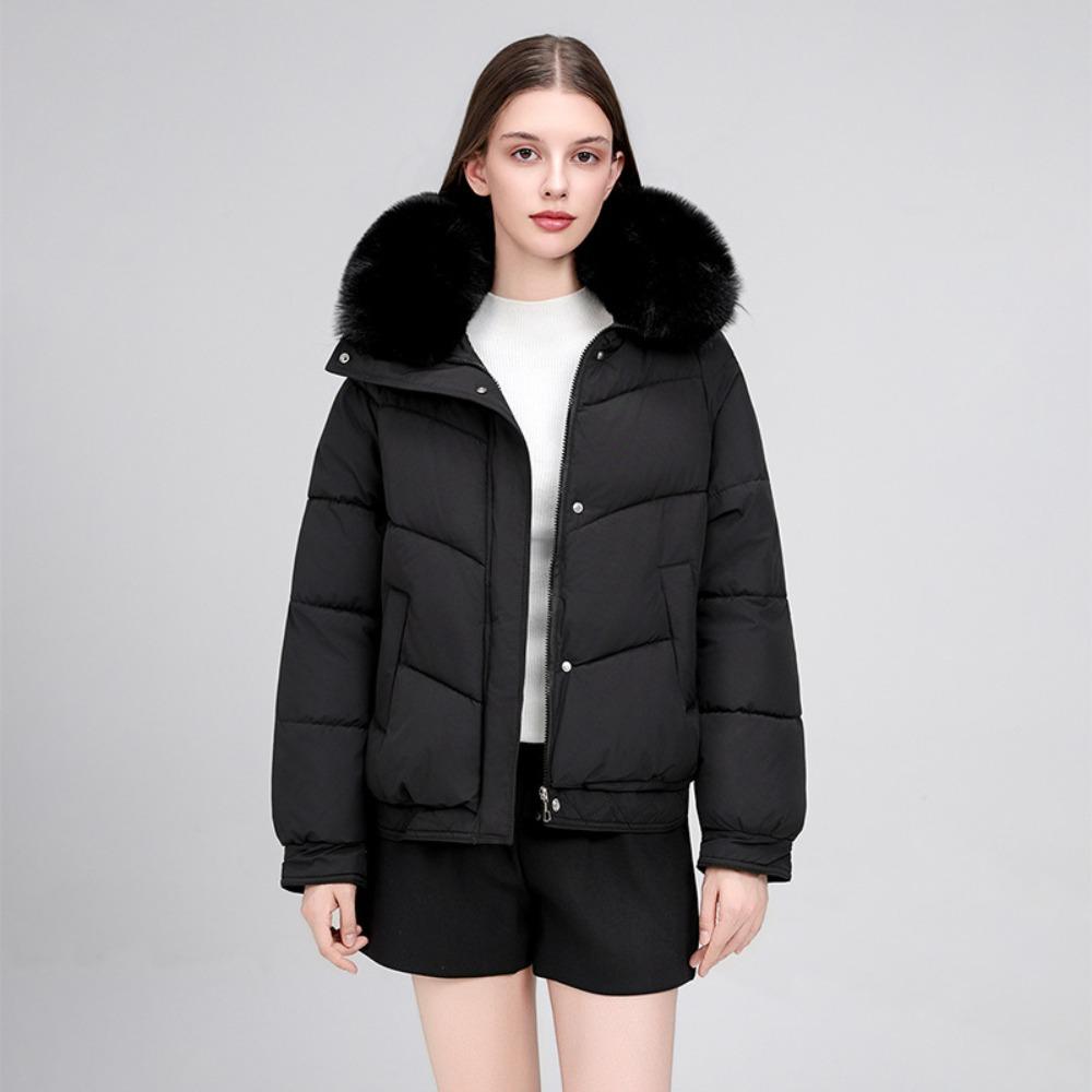 New short cotton clothes women's winter slim fashion thickened fur collar thickened warm jacket
