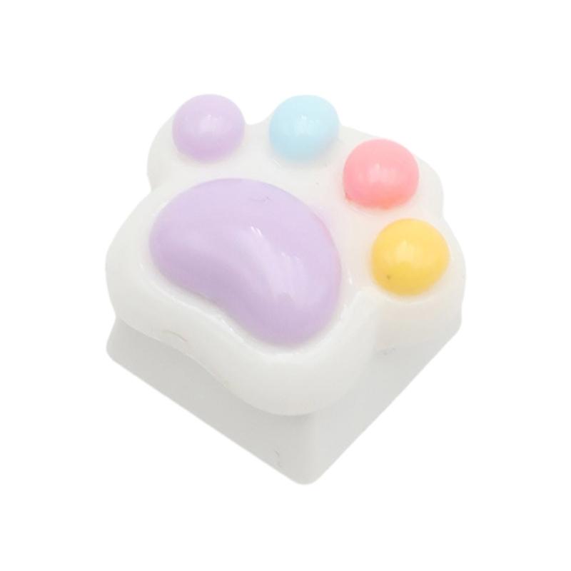 Colorful Kitten Claw Keycap for Mechanical Keyboards Resin Cartoon Claw Keycaps Heat Resistant and Comfortable Typing 1PC