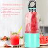 Portable Electric Fruit Juicing Cup Two Leaf Cutter Head Juicer Mixer 2600mah for Travel Home USB Rechargeable(Blue