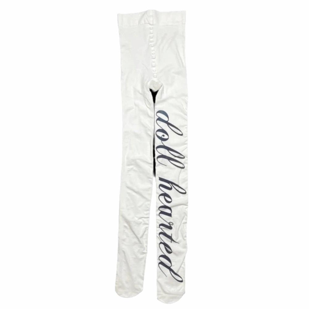 Slightly Transparent Y2K Stockings Letter Printing Gothic Stockings New Pantyhose JK