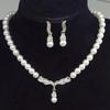 Elegantes Halsketten-Ohrring-Set für Damen Modeschmuck Set Perlmutt Imitation Braut Hochzeit Legierung Party Stecker Halsketten-Ohrring-Set