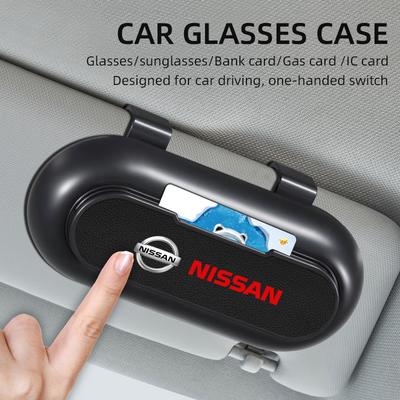 Auto Accessories for X-trail Qashqai Note Juke Sentra Patrol Navara Car Sunglasses Holder Glasses Case Cage Storage Box