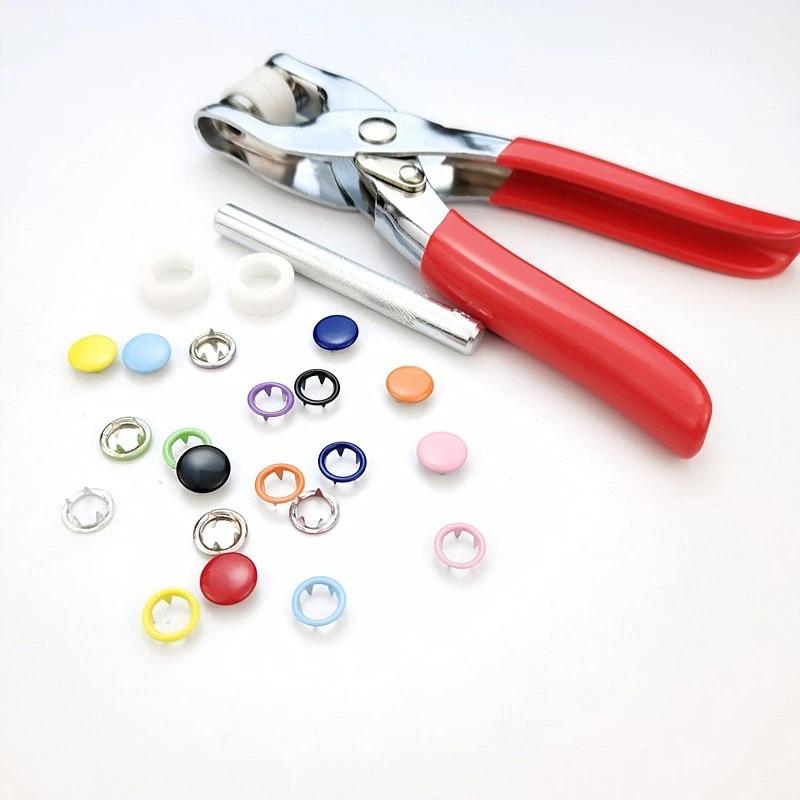 

100 шт. Металлические зубчатые кнопки-кнопки с полыми зубцами, застежки-гвоздики с плоскогубцами, набор инструментов для одежды, шитья сумок, обуви