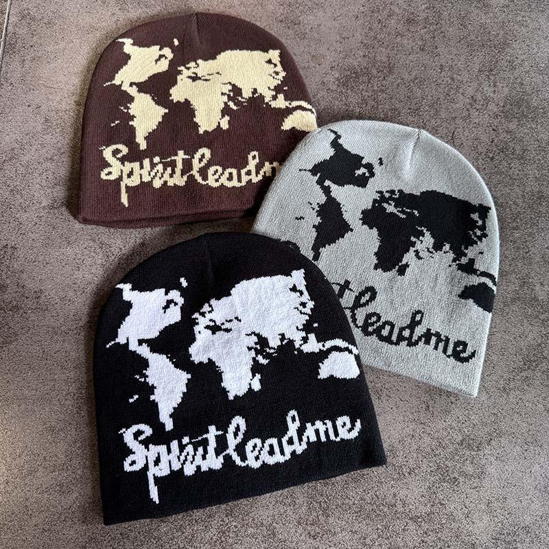 Fashion Pattern Letter Neutral Casual Knitted Hat For Autumn And Winter