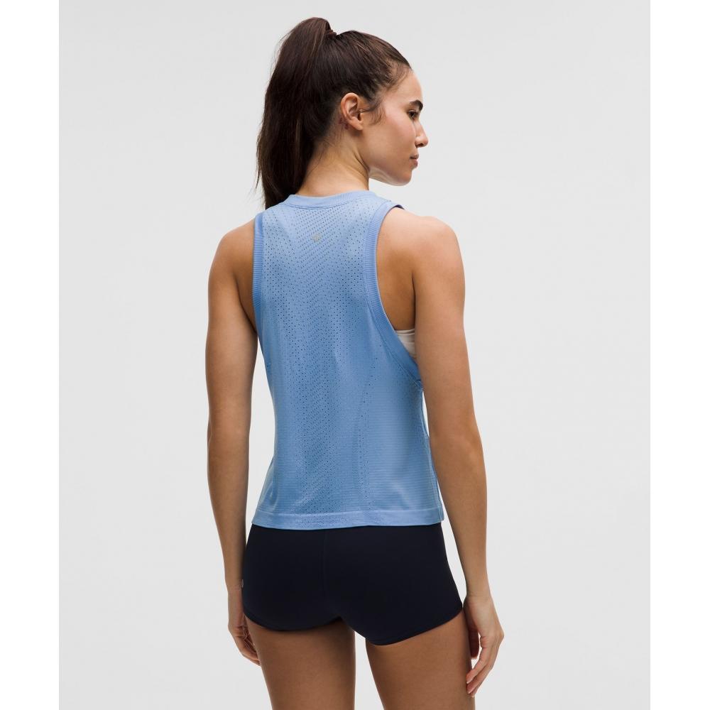 Lululemon Swiftly Open Hole V Neck Tank Top Sinatra Blue