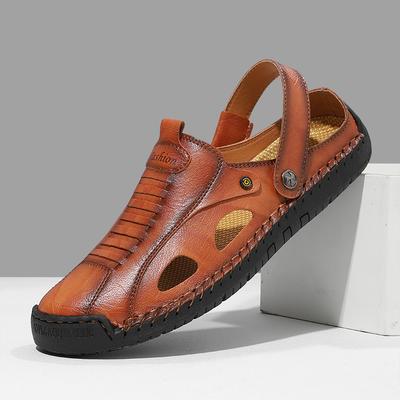 38-48 Summer Men's Large Size Leather Beach Sandals