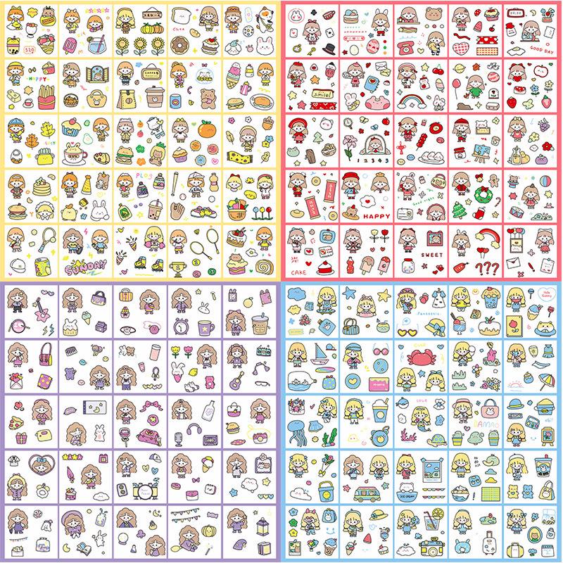 Waterproof Girly Heart Cartoon Planner PET Sticker Set
