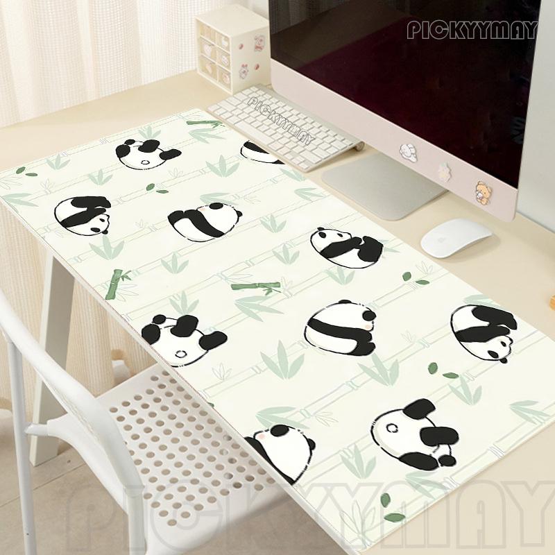 Gamer Mousepad Panda Mouse Pad Large Mouse Mat Green Deskpads Antislip Rubber Desk Rug PC Desk Mats Cute Mousepads xcm