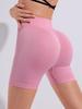 Women's High-Waisted Seamless Yoga Shorts - Butt Lifting, Slimming, Elastic Fitness Wear
