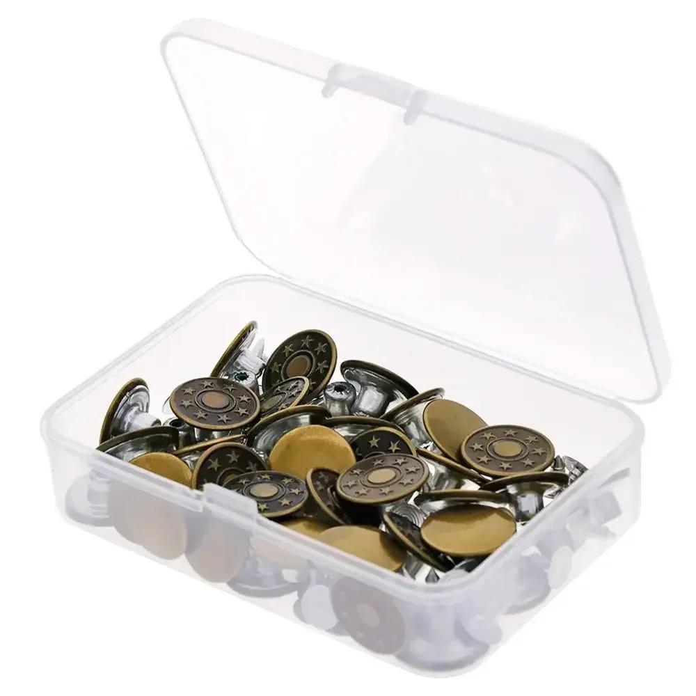 Nähzubehör 40 Stück/Set Jeansknopf Nietknöpfe Metall Ersatz Handwerksarbeitsset DIY Kleidung Zubehör