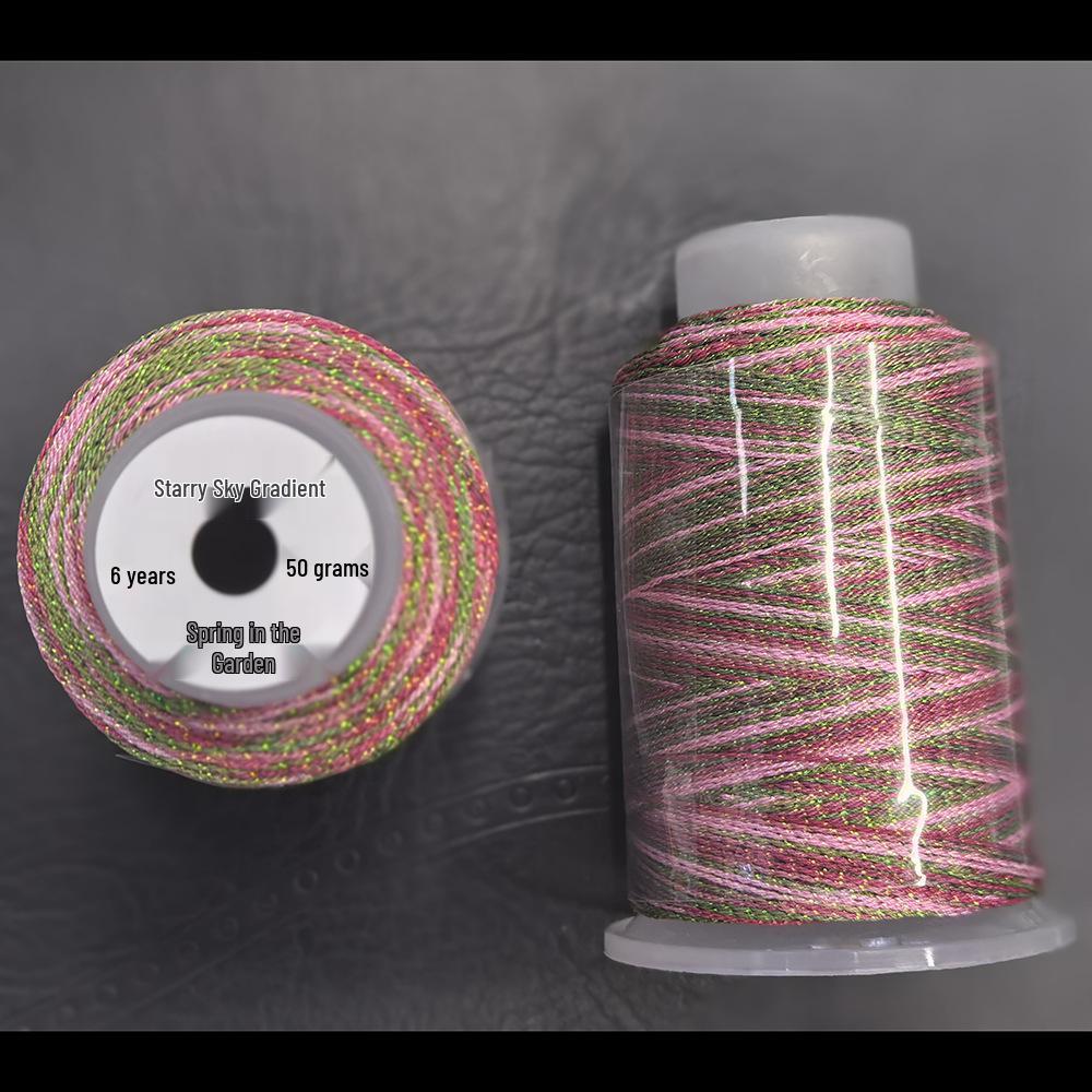 Starry Sky Gradient Yarn: 6-Strand Purple Illusion Tassel for DIY Bracelet & Handmade Weaving Accessories.