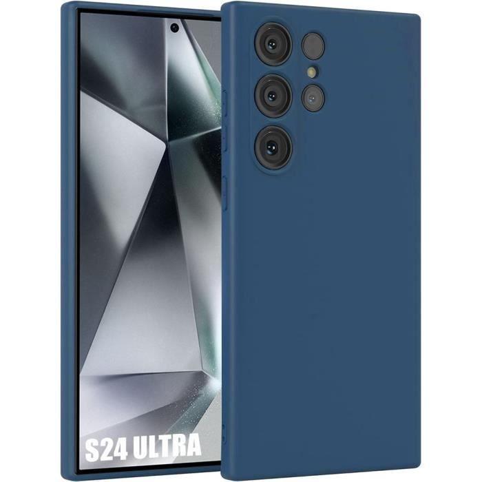 Coque - Samsung - Galaxy S24 Ultra - Silicone Liquide - Bleu Marine - Effet Mat