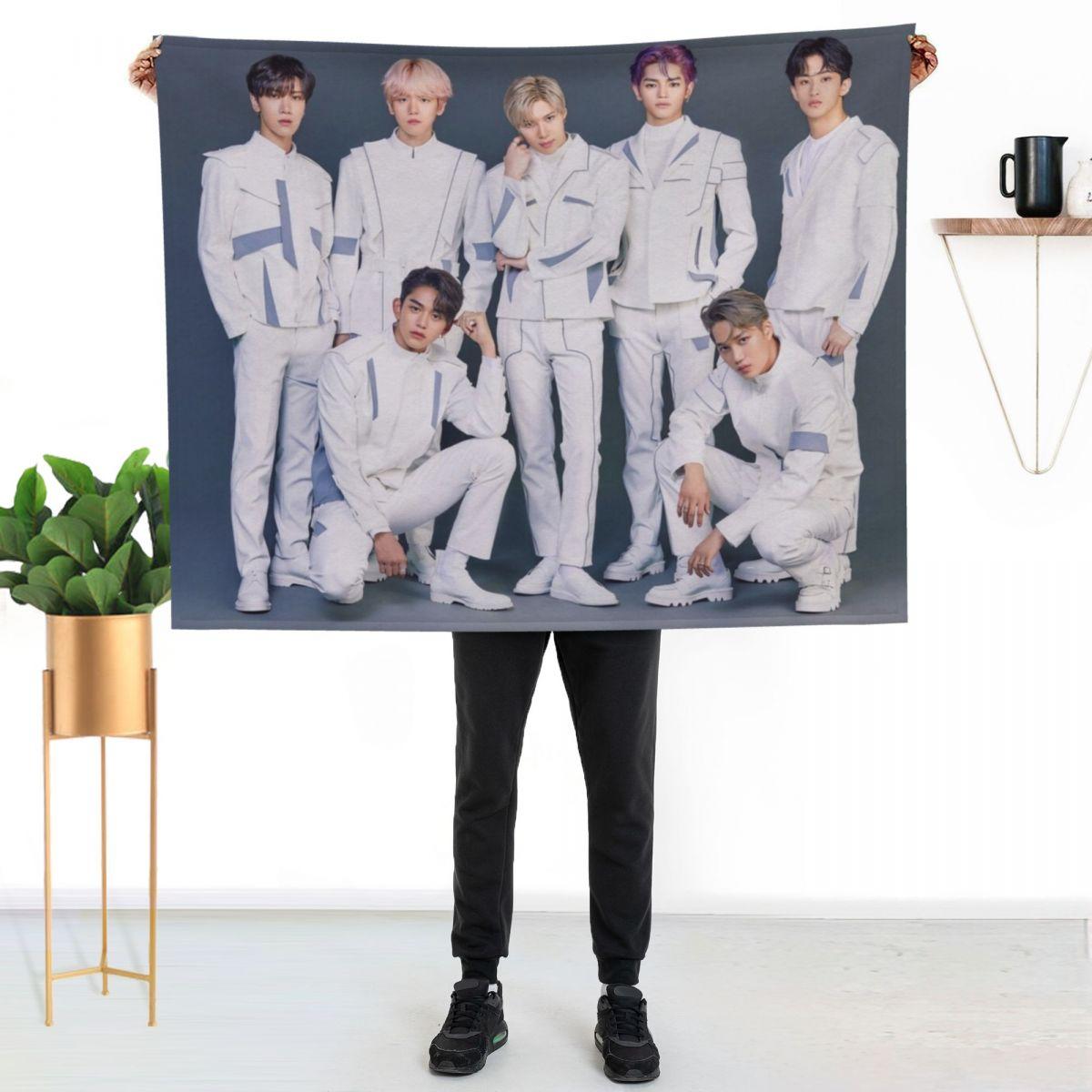 SUPERM X KOREAN AIR LET S GO EVERYWHERE Throw Blanket Fade Resistant Durable Throw Blanket 100cmx150cm