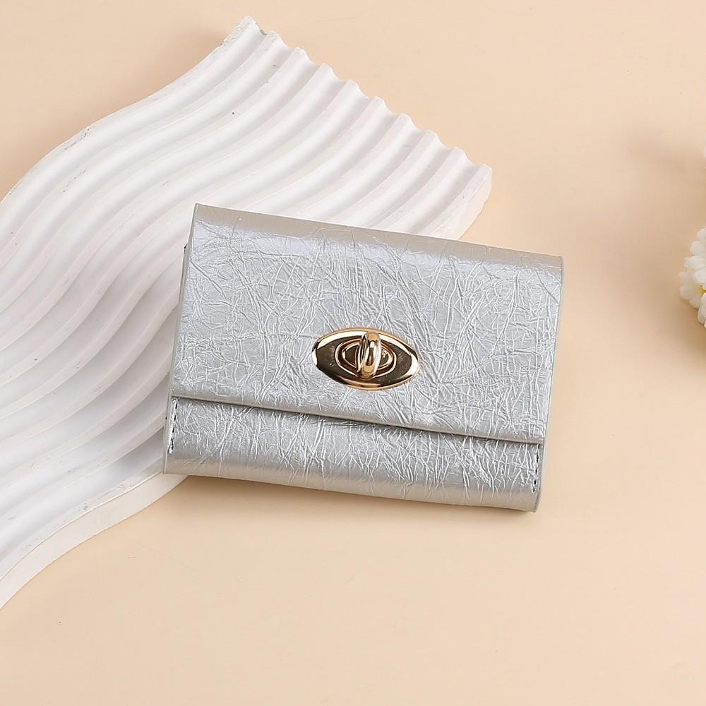 

Fashion Short Women Wallet Solid Color Multi Layer Coin Purse PU Leather Waterproof Credit Card Holder Gifts сірий