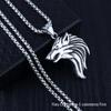 2023 Trendy Titanium Steel Dragon Pendant Necklace - European & American Style Men's Punk Retro Flame Design