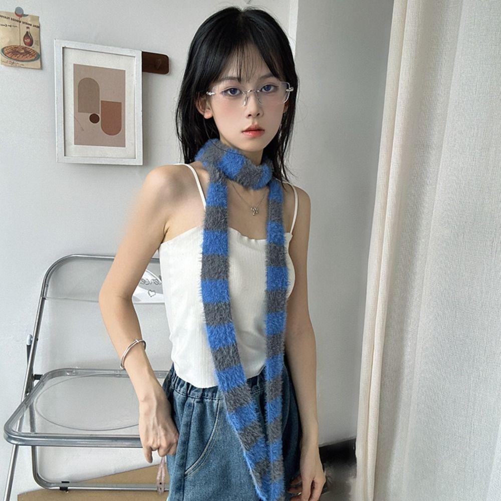 Harajuku Style Long Narrow Scarves Collocation Clothing Accessories Stripe Shawl Outdoor