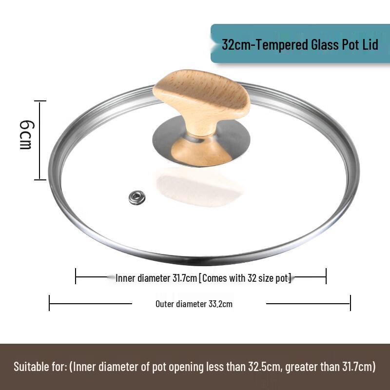 Qiwei Universal Visible Glass Stainless Steel Pot Lid