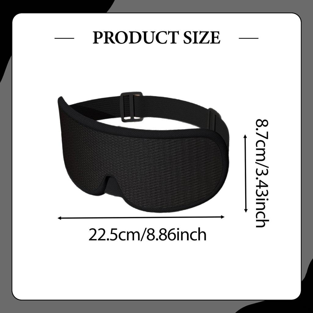 Light Blocking Sleep Blackout Eye with Adjustable Elastic Strap Comfortable Cover 3D for Plane
