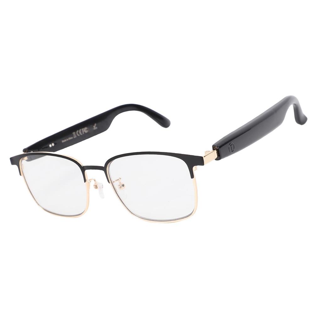 Smart Bluetooth Glasses Built In Microphone and Speaker Voice Control Smart Wireless Sunglasses for Outdoor Gold