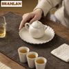 110ml Handmade Grass Wood Ash Porcelain Teapot Ancient Pot Tea Brewing Kettle with Infuser White Tea Tableware Supplies Craft