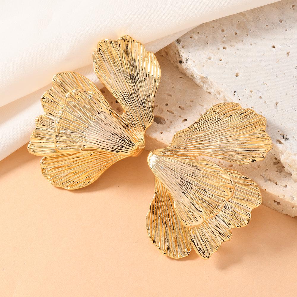 Retro European Geometric Metal Stud Earrings for Women