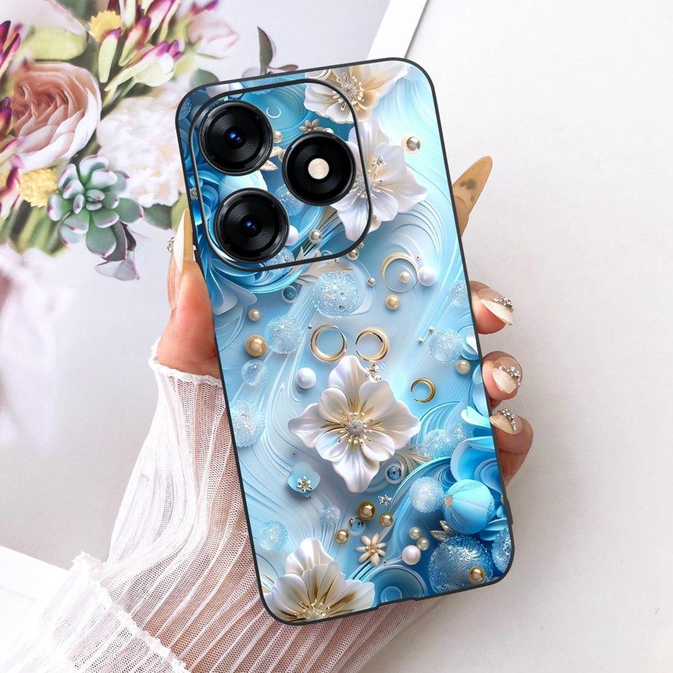 Für Tecno Spark 10 10C 10 Pro 4G KI7 KI5m Handyhülle Bunte Schmetterlingsblume Damen Girly Weiche Silikonhülle Mattes Rückcover