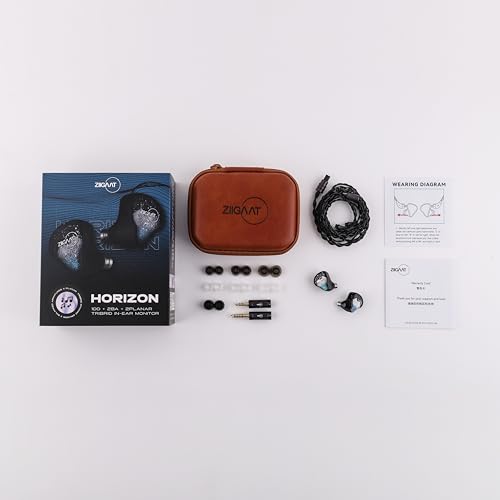 Linsoul ZiiGaat Horizon In-Ear Monitors, 1DD+2BA+2 Planar, HiFi Wired Earphones, Studio-Grade, for Musicians and Audiophiles, Natural and Balanced Tun