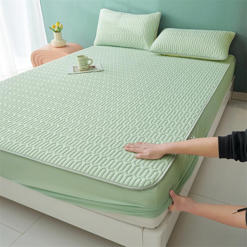 Summer Mattress Cover Cool Feeling Bedspread Thicken Fitted Sheet with Elastic Band Home Bed Cover cubre colchón (No Pillowcase)