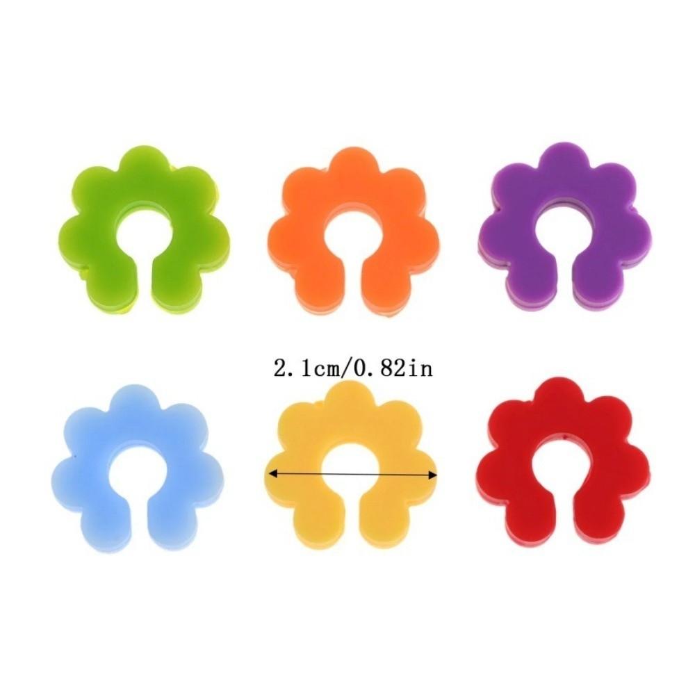 24Pcs High Quality Silicone Wine Glass Markers Reusable Flower Shape Drink Marker Bands Colorful Wine Glass Charms Home Use