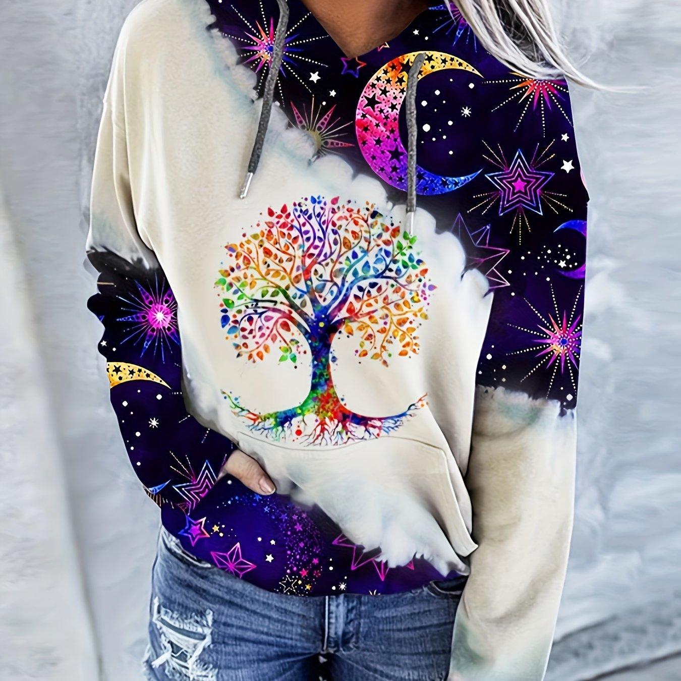 

Moonlit Forest Womens Hoodie Sweatshirt with Drawstring - 6XL