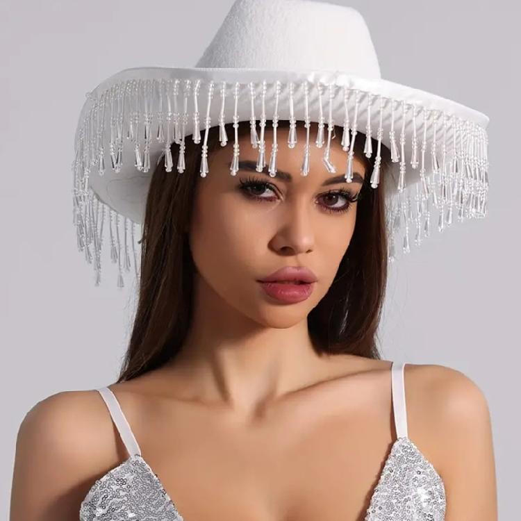 Fringed Drop Cowboy Hat Music Festival Hat Birthday Party Headwear Beach Sun Hat