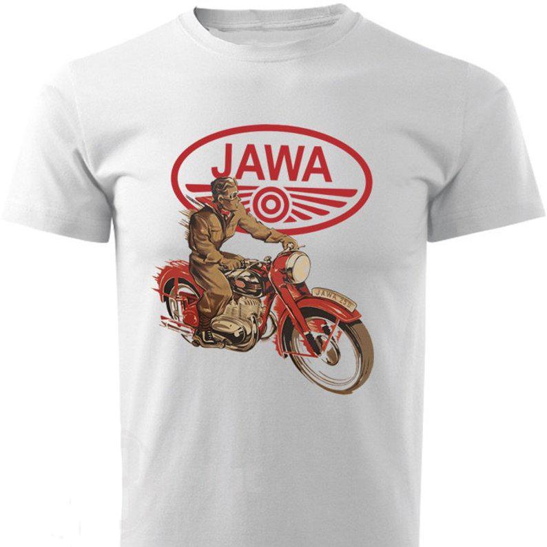 Mens Motorcycles Retro TShirt Jawa MenS TShirt Newest Cotton Brand Short Sleeve 3D Printed TShirt