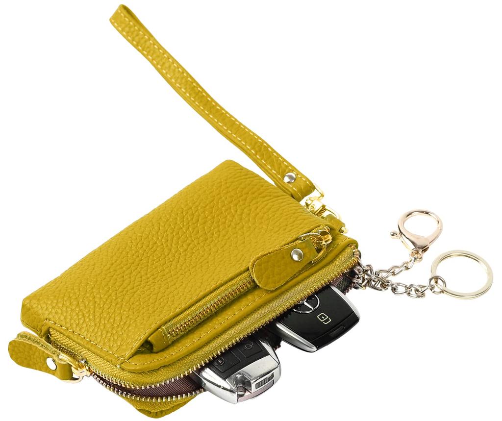 IWK Smart Key Holds 2 for Women Case, Keys, Compact, (Melon Yellow)