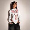 Spicy Style Women's Slimming Summer Motorcycle Jumpsuit - Print Long Sleeve, Half-High Collar Streetwear