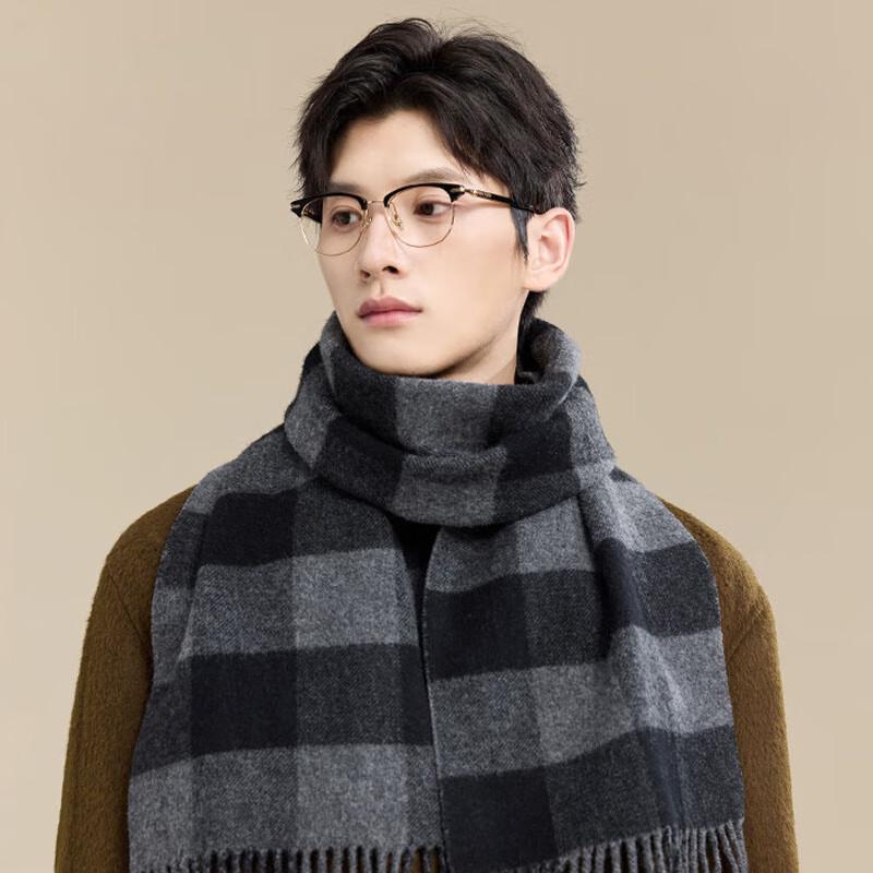 

JIUMU Мужской толстый теплый клетчатый шерстяной шарф One Size
