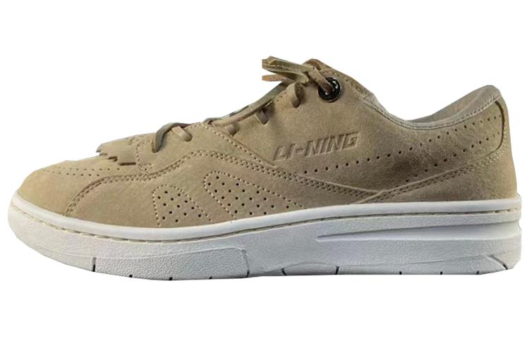 Li Ning Slip Resistant Abrasion Resistant Low Top Skateboard Shoes Men's Brown AZGS097-4