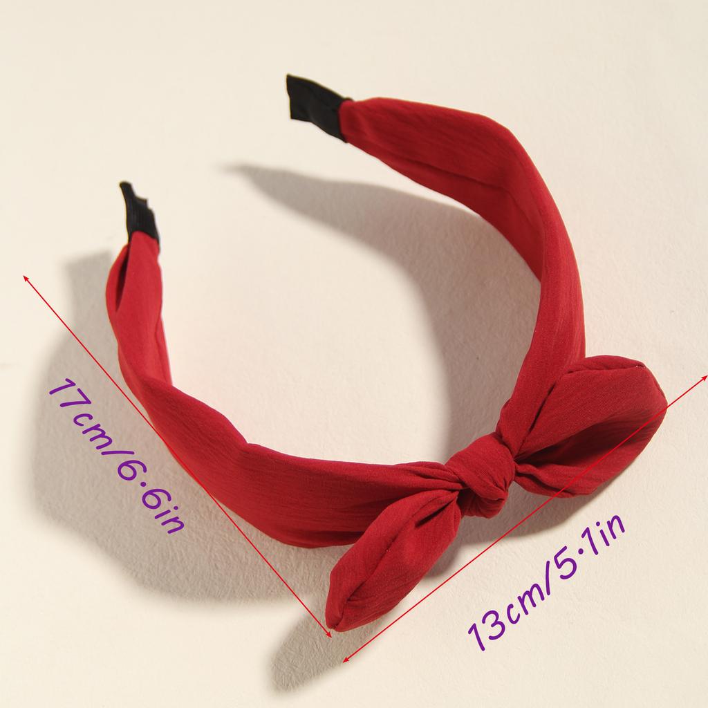 Furling Girl Pack of 1PC Solid Rabbit Ears Bow Knotted Press Hair Wide Hair Hoop for Women Girls Headwear Hair Accessories