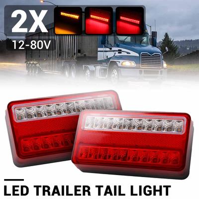 2X 12-80V 20LED Arka Stop Sinyal Lambası Fren Sürüş Lambası Sarı & Kırmızı Römork Kamyon İçin