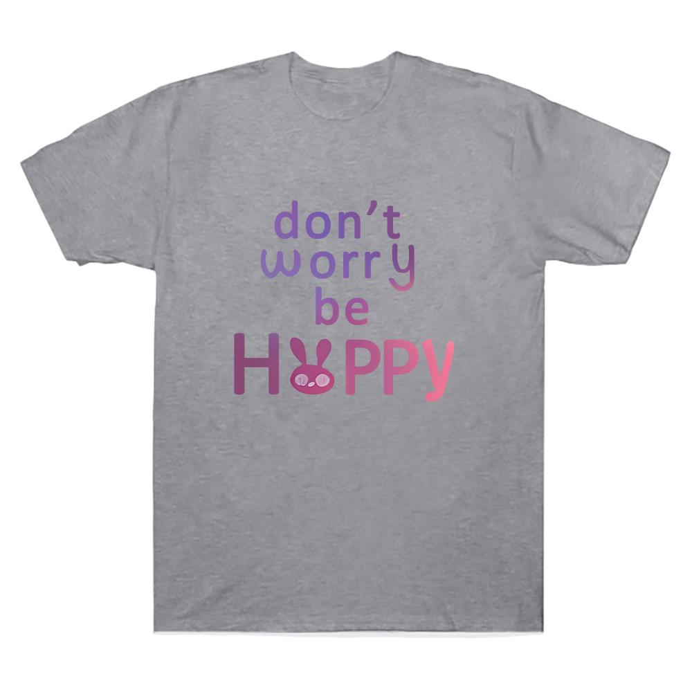 Dont Worry Be Hoppy Letter Print T-shirts Judy Cotton T Shirts Cute Funny Cute Bunny Tee Unisex Couples Creative Gift