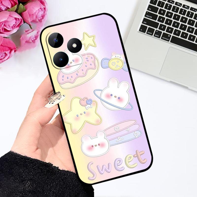 Cartoon Fashion Case For Realme Note 50 Coque Narzo N53 TPU Silicone Phone Covers For Oppo Realme C51 C51s C53 4G Soft Bumper