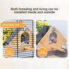 Yousheng Bird Nest Transparent Wood Bird House with Perch Easy Installation Hanging Bird Nesting Box Bird Cage Accessories