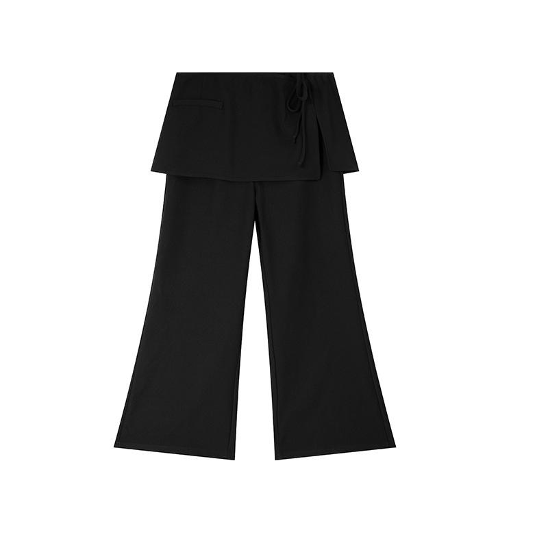 

Shuangtian Plus Size 2026 Spring Fashion Detachable Flare Pants with Butt Cover for Women 4XL чорний