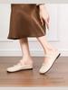2025 Summer Women's Closed Toe Slip-on Hidden Heel Flat Mules with Tabi Split Toe Design
