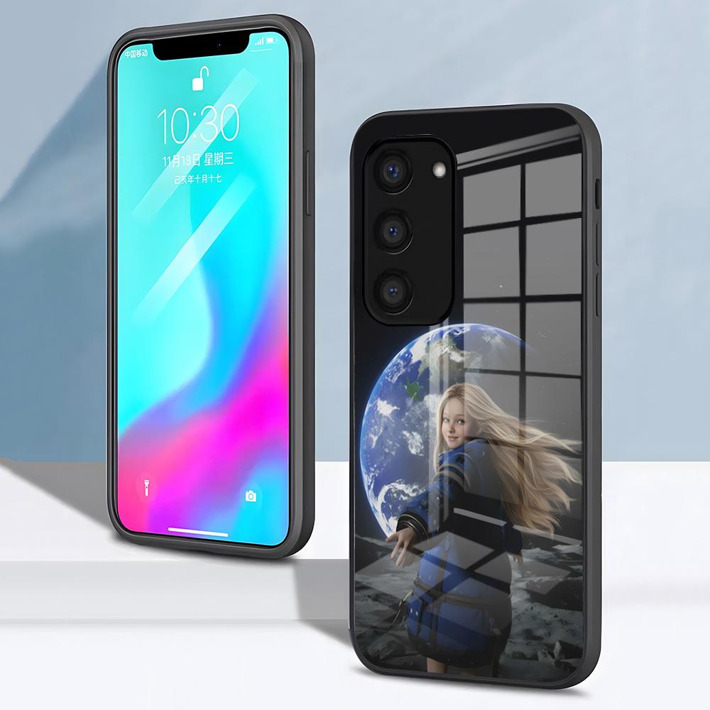 Diana Pragmata Handyhülle Für Samsung S26 S25 S24 FE S23 S22 S21 Plus S20 Ultra Note20Ultra Schwarze Glasabdeckung