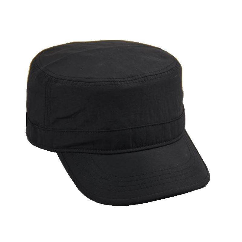 New Flat-top Military Hat Fabric Sealing Spring and Summer Men's Hat Big Head Circumference Men's Hat One Piece