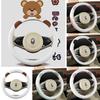 New Bear Cartoon Ear Full Leather Car Steering Wheel Cover Ultra Thin Antislip