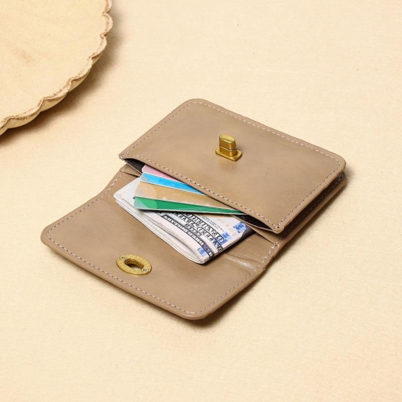 New Solid Color Women Wallet Multi Layer Card Slot Purse Card Holder Photo Coin Storage Organizer Fashion Leather Bag