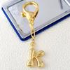 Letter Keychain Mini 3D Alphabet Charm Matte Glossy Golden Plating Key Chain with Lobster Clasp Bags Keys Bracelets Accessories