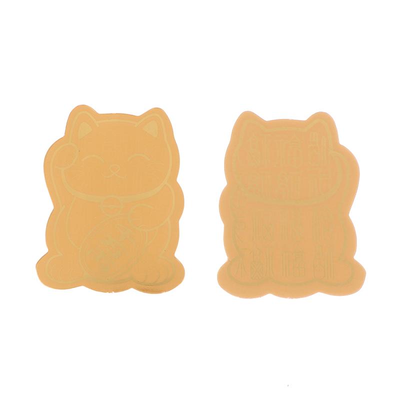 5Pcs Gold Foil Lucky Cat Mobile Phone Decoration Sticker Gold Lucky Cat Gold Patch Phone Decoration New Year Gift Phone Patch